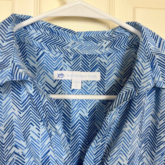 Southern Tide Kamryn Brrr Large Intercoastal Horizon Hues Dress Boat Blue EUC - Picture 4 of 7